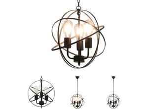 8721031335368 - The Living Store Hängelampe Schwarz Kugel 3 x E27-Fassung - Lampen - Schwarz 8721031335368 - The Living Store Hängelampe Schwarz Kugel 3 x E27-Fassung - Lampen - Schwarz
