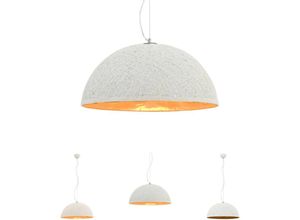 8721031335382 - The Living Store Pendelleuchte Weiß und Golden Ø50 cm E27 - Lampen - Mehrfarbig