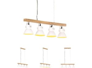 8721031335573 - Happyshopping - The Living Store Deckenlampe Industriestil Weiß E27 Mangoholz - Lampen - Weiß