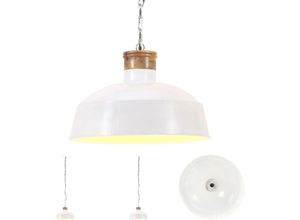 8721031336143 - The Living Store - Hängelampe Industriestil 42 cm Weiß E27 - Lampen - Weiß