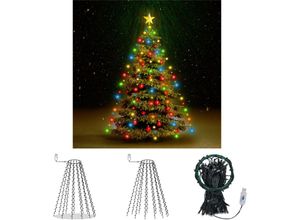 8721031337171 - The Living Store Weihnachtsbaum-Lichternetz mit 210 LEDs Mehrfarbig 210 cm - Lichtschläuche & Lichterketten - Mehrfarbig