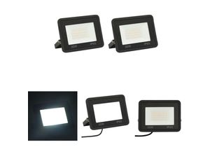 8721031337270 - LED-Fluter 2 Stk 30W Kaltweiß - Flutlichter & Spotleuchten - Schwarz - The Living Store