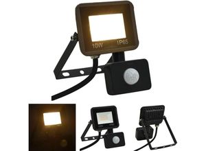 8721031337775 - LED-Fluter mit Sensor 10W Warmweiß - Flutlichter & Spotleuchten - Schwarz - The Living Store