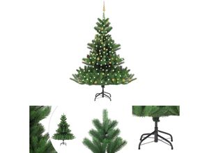 8721031363064 - The Living Store Künstlicher Weihnachtsbaum Nordmann LED & Kugeln Grün 240 cm - Weihnachtsbäume