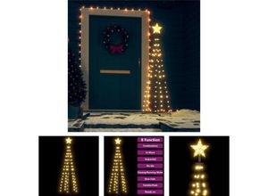 8721031369981 - The Living Store - Weihnachtsbaum Kegelform 70 LEDs Deko Warmweiß 50x120 cm - Weihnachtsbäume - Weiß