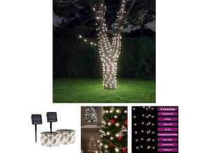 8721031370802 - Solar-Lichterkette 2 Stk 2x200 led Kaltweiß Innen Außen - Weihnachtsbeleuchtung - The Living Store