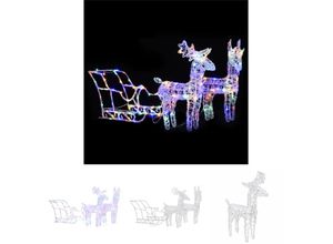 8721031371328 - Rentiere & Schlitten Weihnachtsdekoration 160 LEDs 130 cm Acryl Vidaxl 13999