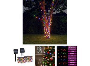 8721031374084 - Solar-Lichterkette 2 Stk 2x200 led Mehrfarbig Innen Außen - Weihnachtsbeleuchtung - The Living Store