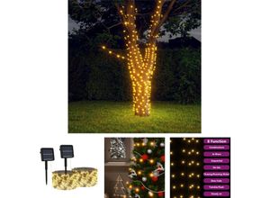 8721031374251 - Solar-Lichterkette 2 Stk 2x200 led Warmweiß Innen Außen - Weihnachtsbeleuchtung - The Living Store