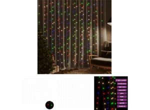 8721031374930 - Kalisse - The Living Store LED-Lichtervorhang 3x3 m 300 led Bunt 8 Funktionen - Weihnachtsbeleuchtung