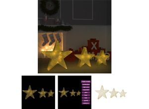 8721031375227 - Prolenta Premium - The Living Store Weihnachtssterne 3 Stk Golden Mesh led Outdoor Indoor - Weihnachtsbeleuchtung