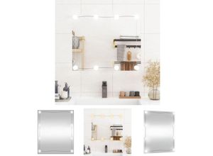 8721031381235 - The Living Store - Wandspiegel mit LED-Leuchten 50x60 cm Glas Rechteckig - Spiegel - Silber