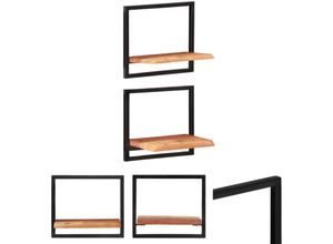 8721031518853 - Vidaxl - The Living Store Wandregale 2 Stk 40x24x35 cm Massivholz Akazie und Stahl - Wandregale - Braun