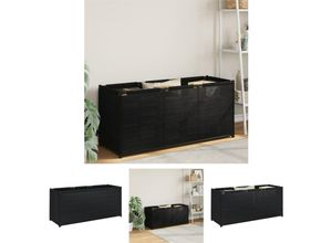 8721031560180 - The Living Store Aufbewahrungsbox Schwarz 105x345x45 cm Stoff - Aufbewahrungstruhen - Schwarz