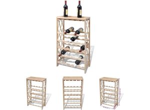 8721031560968 - The Living Store Weinregal für 25 Flaschen Massivholz Tanne - Weinregale - Braun