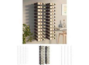 8721031561057 - Wand-Weinregal für 36 Flaschen 2 Stk Weiß Eisen - Weinregale - Weiß - The Living Store