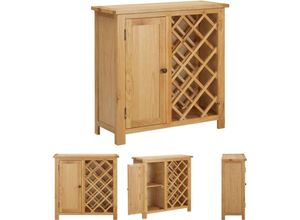 8721031561064 - Maison Exclusive - The Living Store Weinschrank für 11 Flaschen 80 x 32 x 80 cm Eiche Massivholz - Weinregale - Braun