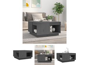 8721031692058 - Soekavia - The Living Store Couchtisch Grau 60x61x325 cm Massivholz Kiefer - Couchtische - Grau