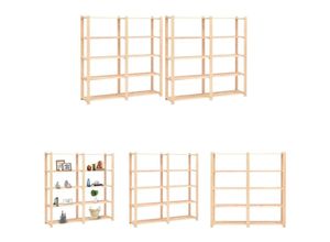 8721031968429 - The Living Store - Lagerregale 5 Böden 2 Stk 170x38x170cm Massivholz Kiefer 500kg - Industrieregale - Beige