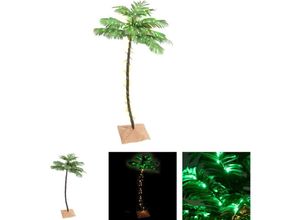 8721032003259 - The Living Store - Künstliche Palme mit 88 LEDs Warmweiß 150 cm - Weihnachtsbäume - Weiß