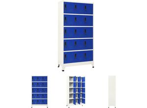 8721032019588 - The Living Store Schließfachschrank Grau und Blau 90x40x180 cm Stahl - Aufbewahrungsschränke & Schließfächer