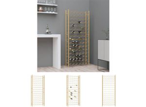 8721032050284 - The Living Store - Weinregal für 96 Flaschen Golden Metall - Weinregale - Gold