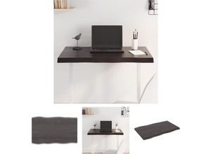 8721032053339 - Vidaxl - The Living Store Tischplatte 80x50x(2-4) cm Massivholz Behandelt Baumkante - Tischplatten - Braun