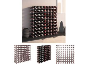 8721032078400 - Weinregal für 72 Flaschen Braun Massivholz Kiefer - Weinregale - Braun - The Living Store