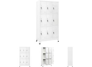 8721032079964 - The Living Store Schließfachschrank mit 9 Fächern Stahl 90x45x180 cm Grau - Aufbewahrungsschränke & Schließfächer