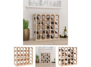 8721032088010 - The Living Store Weinregal 585x33x605 cm Massivholz Kiefer - Weinregale - Braun