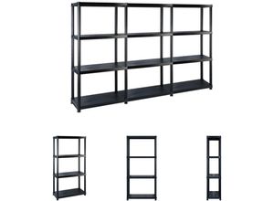 8721032090921 - Vidaxl - The Living Store Lagerregal mit 4 Böden Schwarz 183x305x130 cm Kunststoff - Industrieregale - Schwarz 8721032090921 - Vidaxl - The Living Store Lagerregal mit 4 Böden Schwarz 183x305x130 cm Kunststoff - Industrieregale - Schwarz