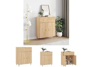 8721032106677 - Sideboard Sonoma-Eiche 695x34x90 cm Holzwerkstoff Vidaxl