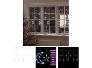 8721032109289 - The Living Store Lichterketten Stern und Mond Fernbedienung 138 LEDs Kaltweiß - Weihnachtsbeleuchtung