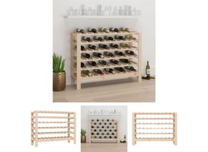 8721032155286 - Weinregal 1095x30x82 cm Massivholz Kiefer - Weinregale - Braun - The Living Store