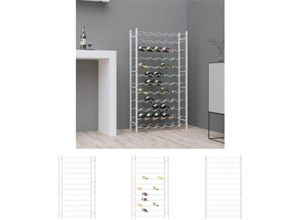 8721032156245 - Prolenta Premium - The Living Store Weinregal für 72 Flaschen Weiß Metall - Weinregale - Weiß