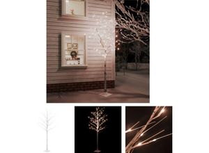 8721032194902 - The Living Store - LED-Birke Warmweiß 128 LEDs 220 cm - Weihnachtsbäume - Weiß