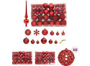 8721032222445 - Vidaxl - The Living Store 111-tlg Weihnachtskugel-Set Rot Polystyrol - Weihnachtsbaumschmuck - Rot