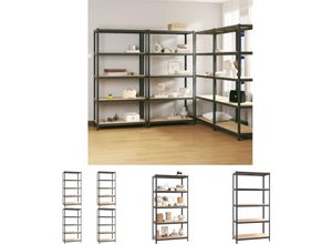 8721032225491 - The Living Store Regale mit 5 Böden 4 Stk Anthrazit Stahl & Holzwerkstoff - Industrieregale - Anthrazit