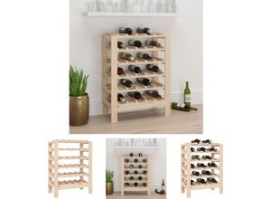 8721032234769 - Weinregal 615x30x82 cm Massivholz Kiefer - Weinregale - Braun - The Living Store