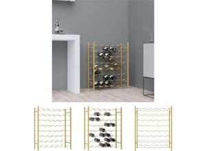 8721032246113 - Les Tendances - The Living Store Weinregal für 48 Flaschen Golden Metall - Weinregale - Gold