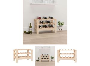 8721032269402 - The Living Store Weinregal 615x30x42 cm Massivholz Kiefer - Weinregale - Braun