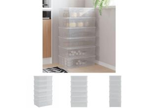 8721032272662 - The Living Store Aufbewahrungsboxen 6 Stk Kunststoff 25 L Stapelbar - Ordnungshelfer - Transparent