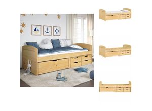 8721032674176 - Vidaxl - Betten & Bettgestelle - Living Tagesbett mit 5 Schubladen irun 90x200 cm Massivholz Kiefer - Braun