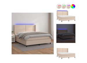 8721032732760 - Vidaxl - Betten & Bettgestelle - Living Boxspringbett mit Matratze & led Cappuccino-Braun 160x200cm - Braun