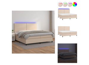 8721032764396 - Vidaxl - Betten & Bettgestelle - Living Boxspringbett mit Matratze & led Cappuccino-Braun 200x200cm - Braun