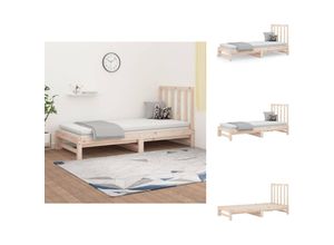 8721032768684 - Vidaxl - Betten & Bettgestelle - Living Tagesbett Ausziehbar 2x(90x190) cm Massivholz Kiefer - Braun