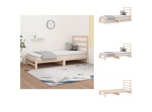 8721032775248 - Vidaxl - Betten & Bettgestelle - Living Tagesbett Ausziehbar 2x(90x190) cm Massivholz Kiefer - Braun