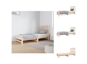 8721032775255 - Betten & Bettgestelle - Living Tagesbett Ausziehbar 2x(90x190) cm Massivholz Kiefer - Braun