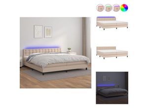 8721032788958 - Vidaxl - Betten & Bettgestelle - Living Boxspringbett mit Matratze & led Cappuccino-Braun 200x200cm - Braun