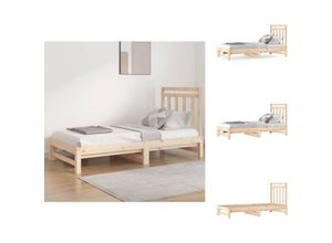 8721032818624 - Betten & Bettgestelle - Living Tagesbett Ausziehbar 2x(90x190) cm Massivholz Kiefer - Braun